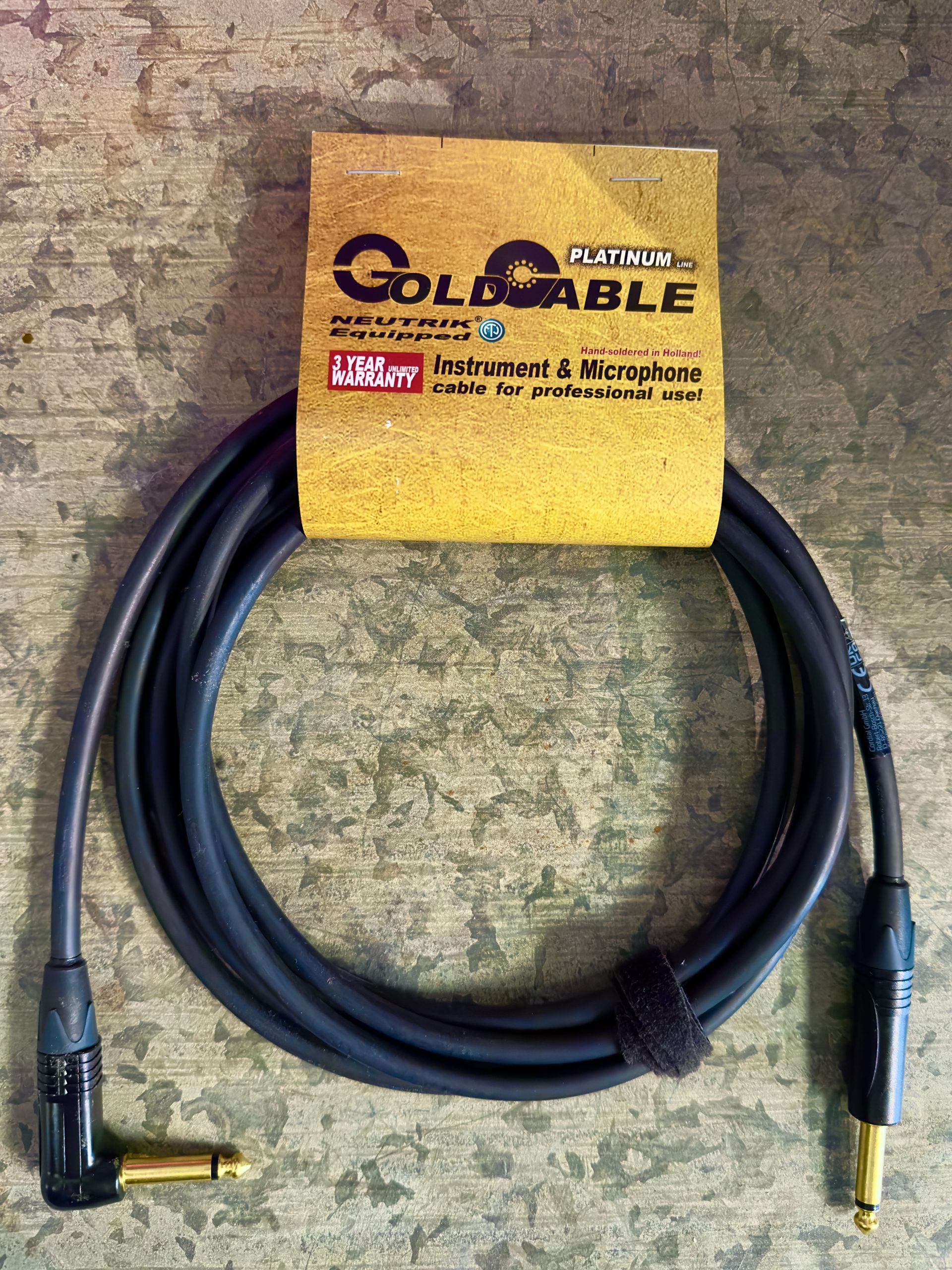 GoldCable 3M Jack-Jack90º (.75mm²)  6m gitaarkabel