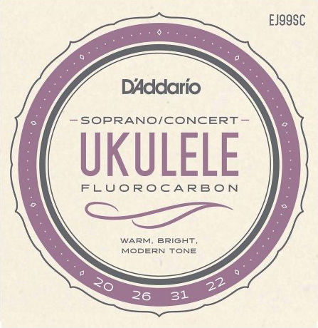 D'Addario ej99sc Concert fluorcarbon Set sopraan/concert ukelele snaren