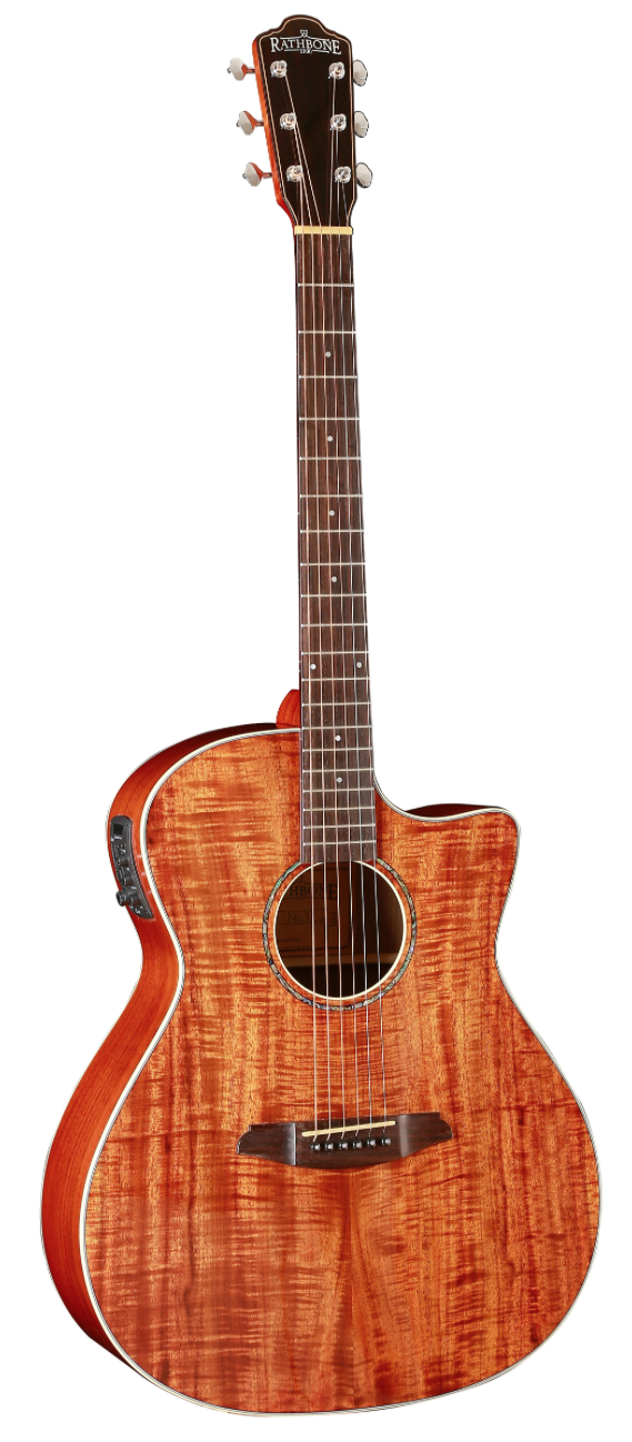 Rathbone no.3 koa cutaw el Western gitaar met element