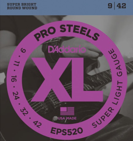 D'Addario eps520  9-42 pro steels 0.09 Set voor elektrische gitaar