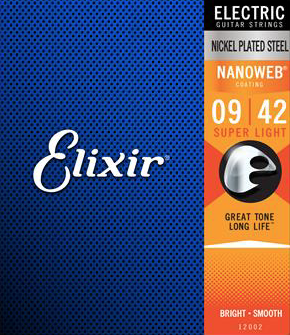 Elixir Nanoweb 9-42 Super Light 0.09 Set voor elektrische gitaar