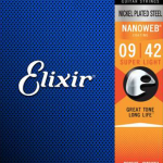Elixir nanoweb 9-42 super light 0.09 Set voor elektrische gitaar