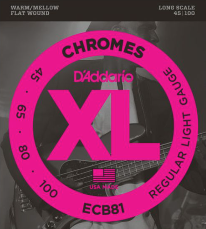 D'Addario ecb81 flat wound chrome Set 4 string bassnaren