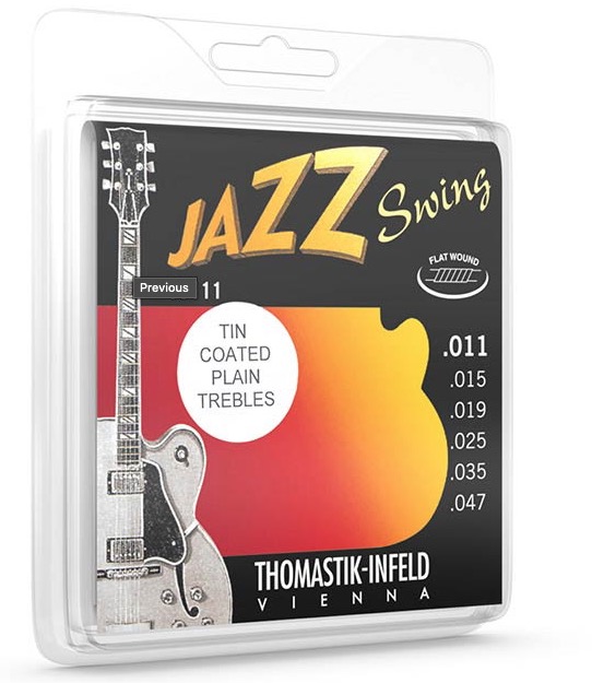 Thomastik JS111T jazz swing Flatround set voor elektrische gitaar