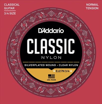 D'Addario ej27n 3/4 size classic nylon Set klassieke snaren