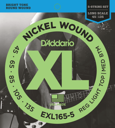 D'Addario exl165-5 long scale Set 5 string bassnaren
