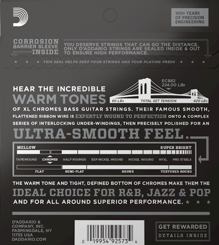 D'Addario ECB82 (flatwound) Set 4 string bassnaren