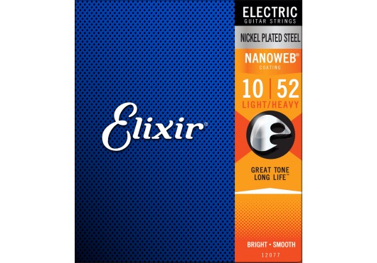 Elixir nanoweb ligth-heavy 12077  0.10 Set voor elektrische gitaar