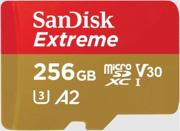 Sandisk 256 Micro SD extreme + adapter Geheugenkaart