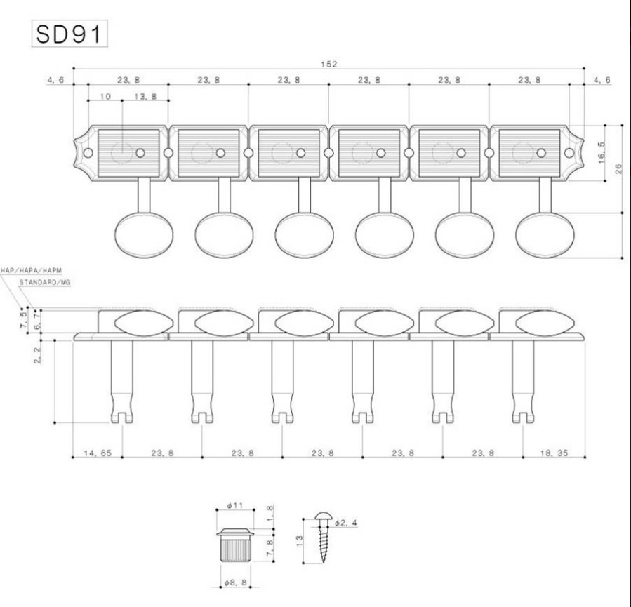 Gotoh SD61 05M Mechaniek el/western gitaar