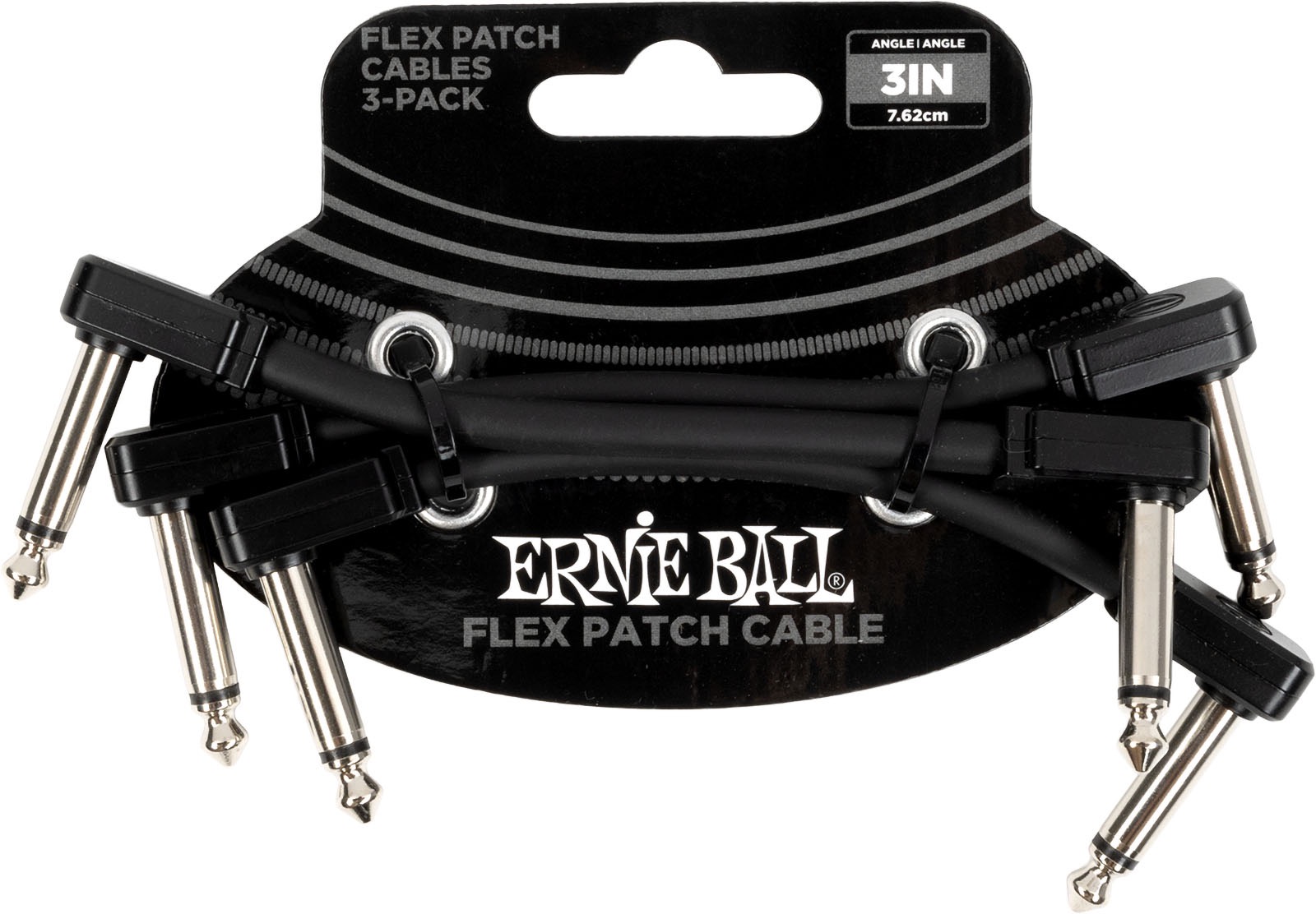 Ernie Ball (7.62cm) BLK 3-pack 7.5cm Patch cord
