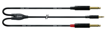 Cordial (Fairline) CFY6wpp dlx  6m 3.5 stereo jack male - 2x 6,3 mono jack male