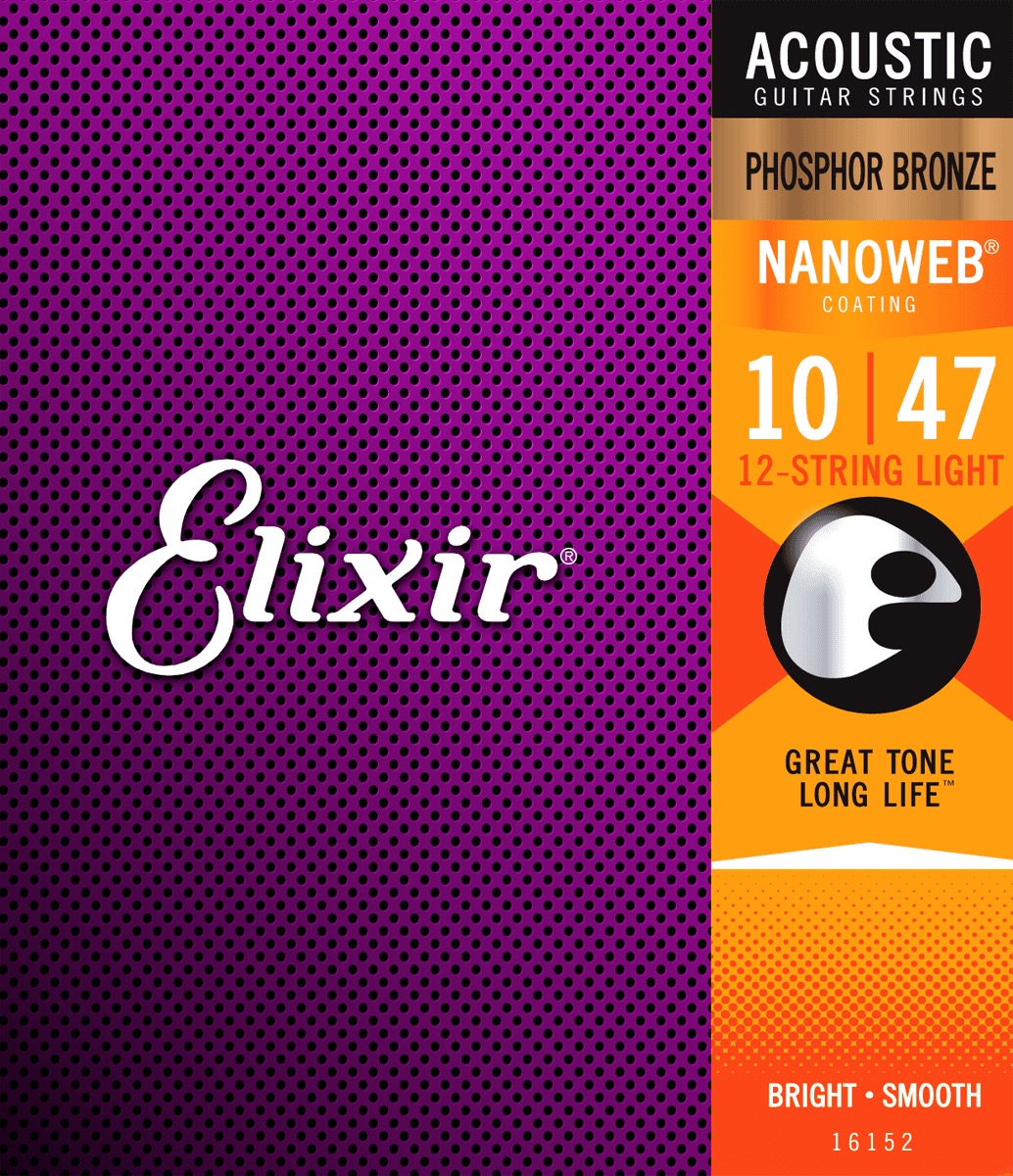 Elixir 16152 Nanoweb Extra Light 0.10 Set voor western gitaar