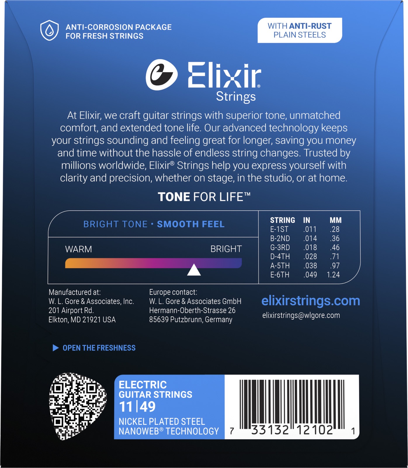 Elixir 12102 Nanoweb Medium 0.11 Set voor elektrische gitaar