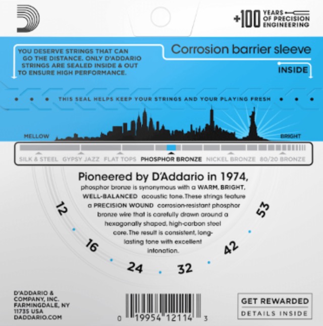 D'Addario EJ16 0.12 0.12 Set voor western gitaar