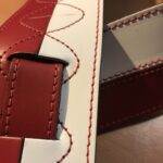 Leathercraft Liverpool Two tone red Lederen gitaarriem
