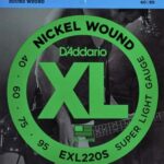 D'Addario EXL220s SHORT SCALE Set 4 string bassnaren