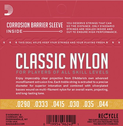 D'Addario EJ27N 3/4 size classic nylon Set klassieke snaren