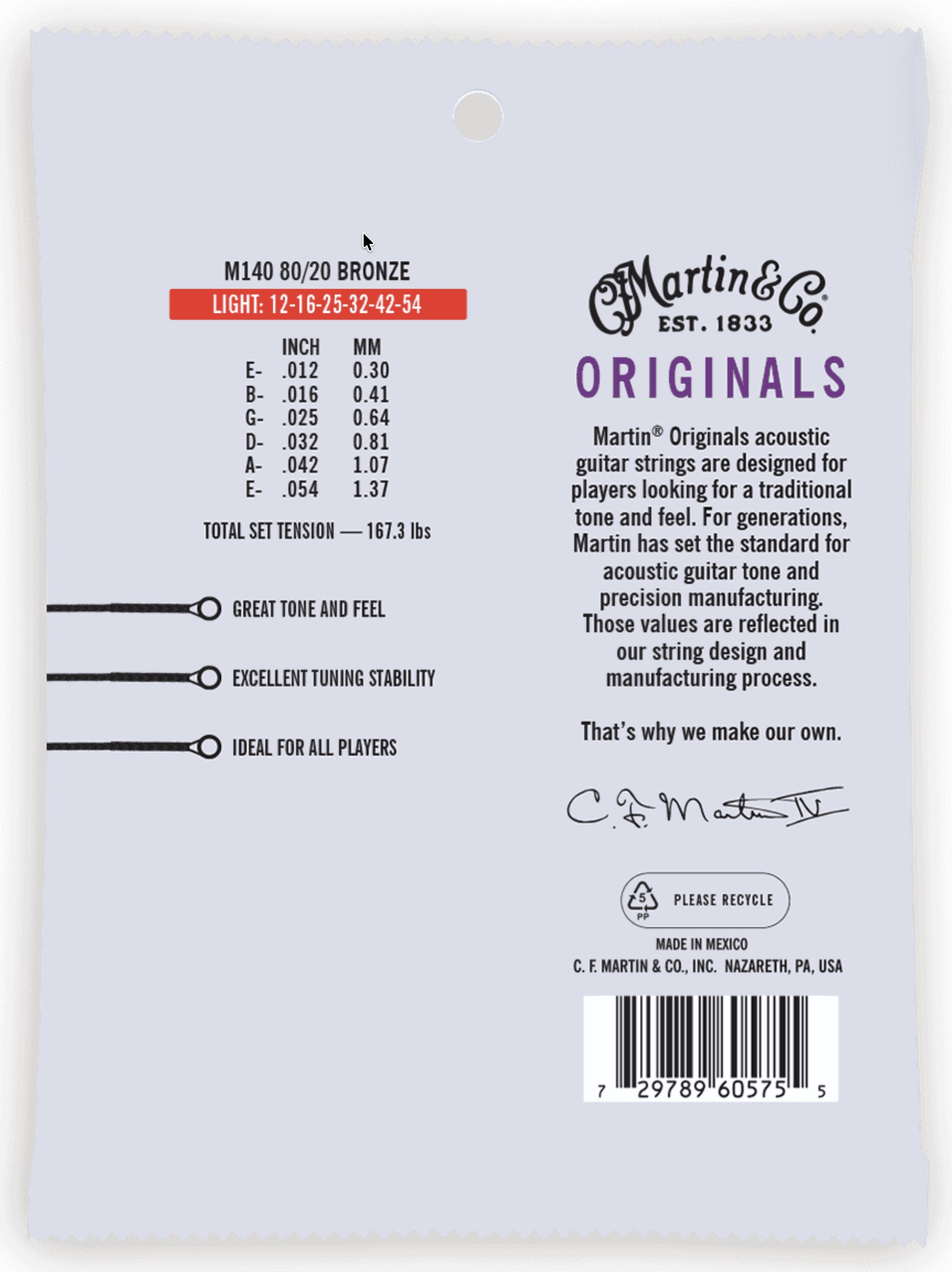 Martin M140 0.12 Originals 0.11 Set voor western gitaar