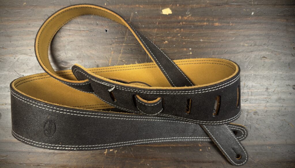 Blackhorn Leather Deluxe zw s-lb Lederen gitaarriem
