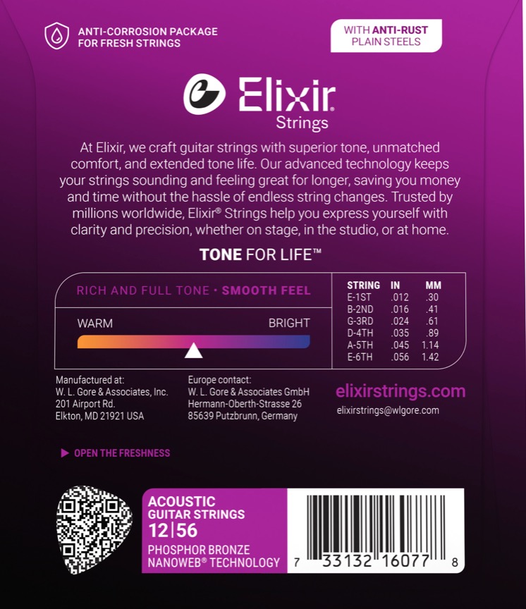 Elixir 0.12 Nanoweb 16077  0.12 Set voor western gitaar
