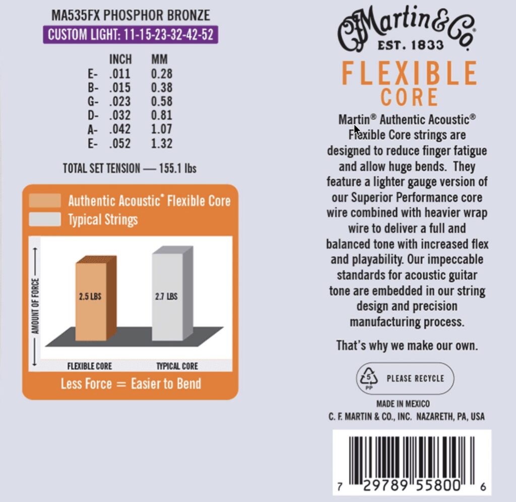 Martin MA540FX 0.12 Authentic 0.11 Set voor western gitaar