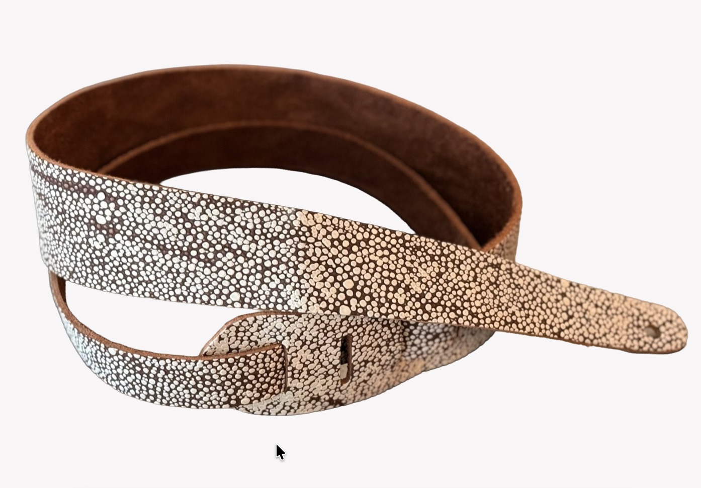 Blackhorn 6 Solid Leather br dots 1 Lederen gitaarriem met struktuur/patroon