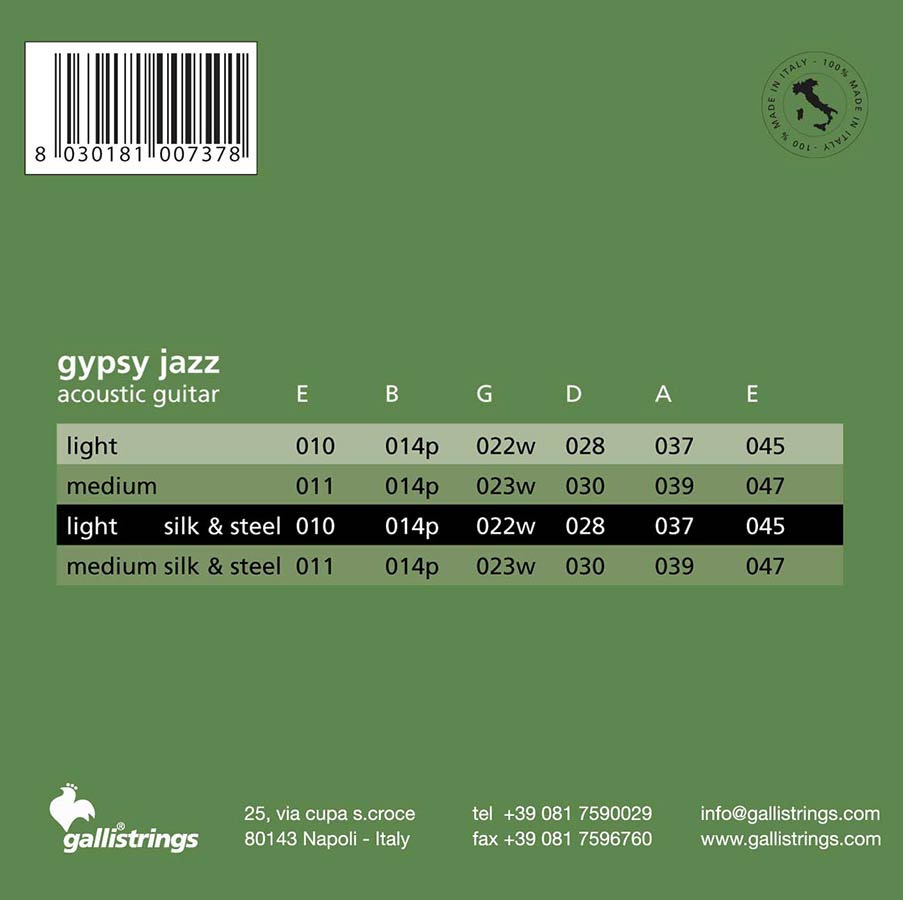 Galli GSL-10 Gypsy Jazz 0.10 Set voor western gitaar