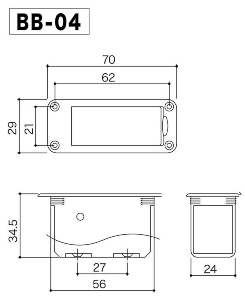 Gotoh BB-04 Batterijhouder plat