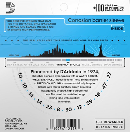 D'Addario EJ38 10-47 Set 12 string voor western gitaar