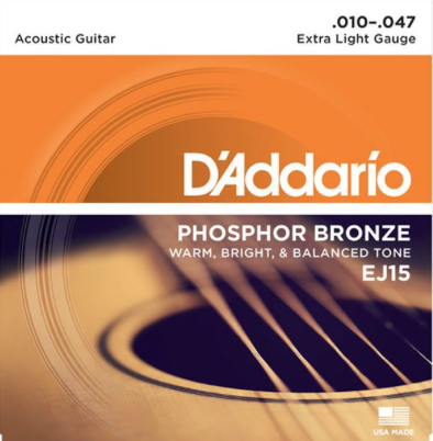 D'Addario EJ15 0.10 (phosphor bronze) 0.10 Set voor western gitaar