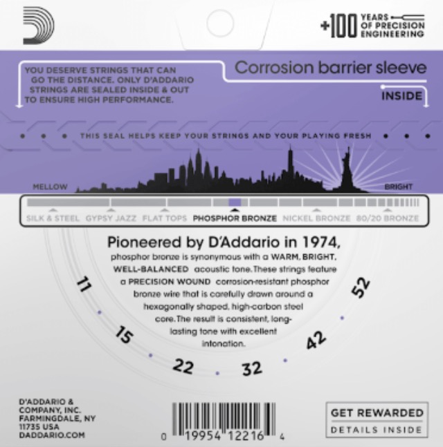 D'Addario EJ26 0.11 (phosphor brz) 0.11 Set voor western gitaar