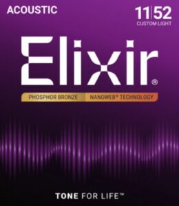 Elixir 0.11 Nanoweb 16027 Custom Light 0.11 Set voor western gitaar