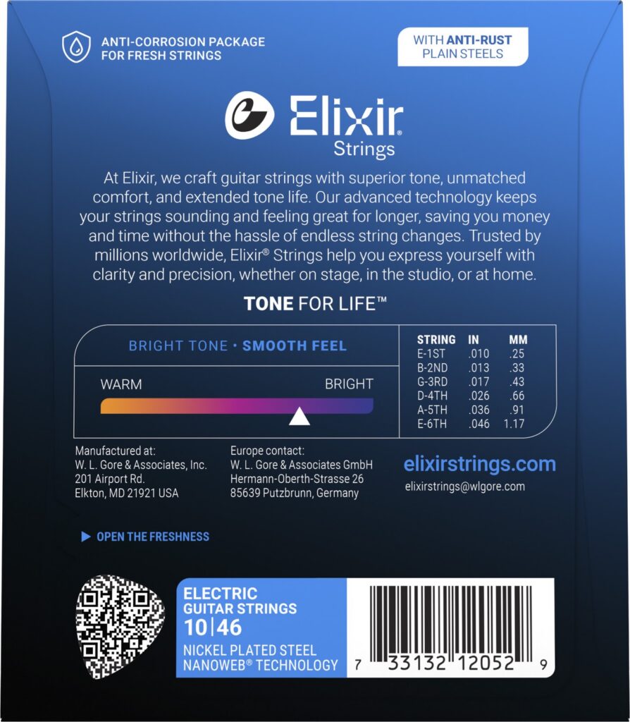 Elixir Nanoweb light 12052 0.10 Set voor elektrische gitaar