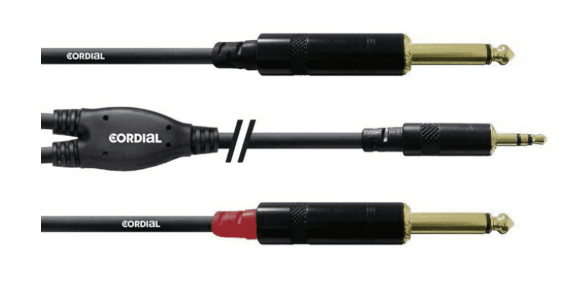Cordial (Fairline) CFY3wpp  3m 3.5 stereo jack male – 2x 6,3 mono jack male