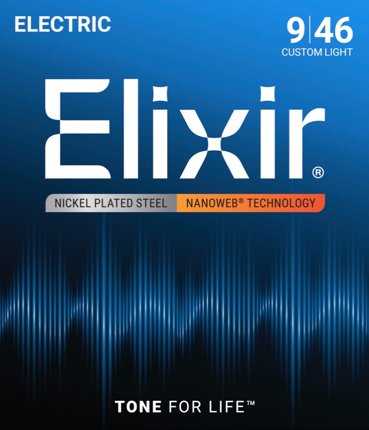 Elixir Nanoweb 9-46 custom light 0.09 Set voor elektrische gitaar