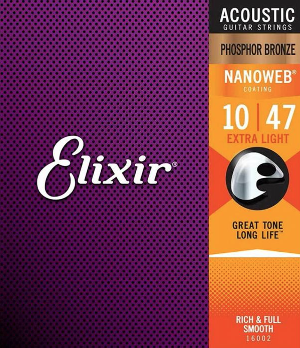 Elixir 0.10 Nanoweb 16002 extra light 0.10 Set voor western gitaar