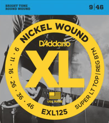 D'Addario EXL125  super light top regular bottom 0.09 Set voor elektrische gitaar